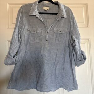 Forever 21 Light Blue Striped Shirt